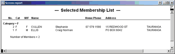 mailing list report